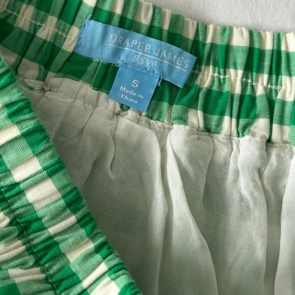 Draper James RSVP Tiered A-Line Skirt Green Gingham Women’s Size Small - Picture 3 of 6